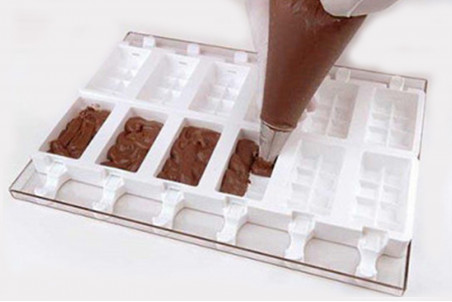 Moule à glace Silikomart Stecco Flex en silicone - 12 formes choco 92x48mm