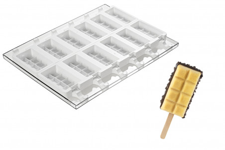 Moule à glace Silikomart Stecco Flex en silicone - 12 formes choco 92x48mm