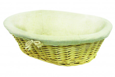 Corbeille à pain osier ovale entoilée 31x24cm
