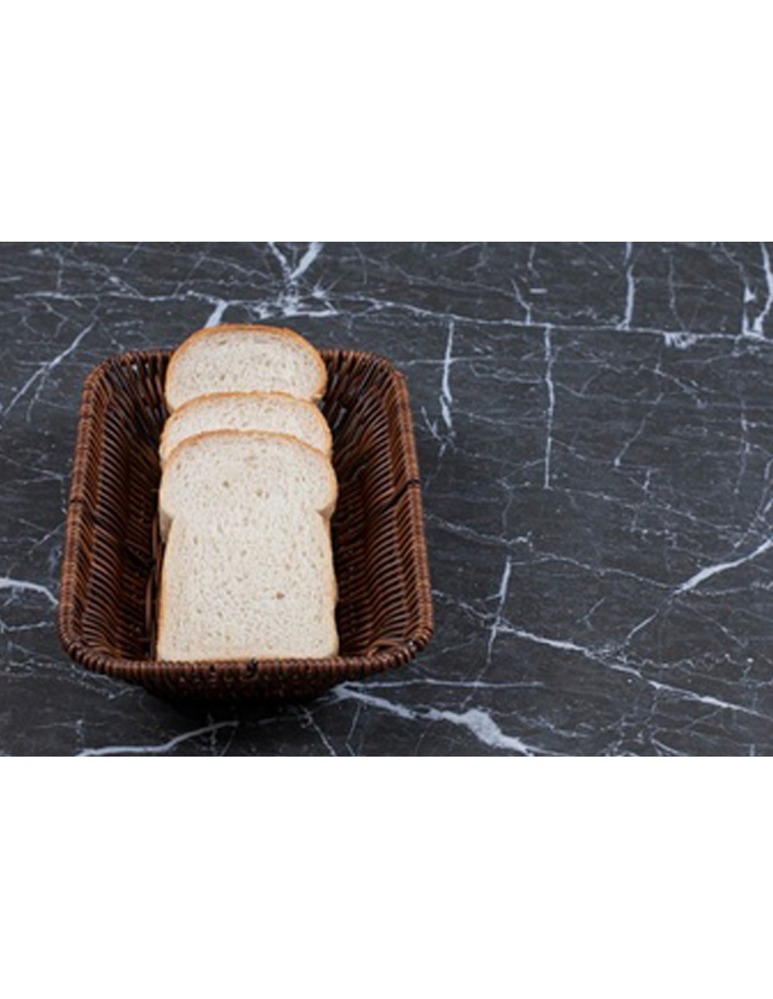 Tissting Corbeille à Pain XL 45x34x8 Cm - Panier Rectangulaire Imitation Rotin Fruits Légumes