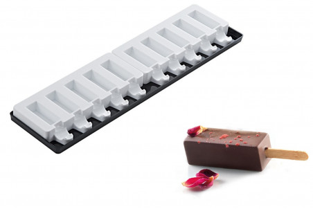 Moule à glace Silikomart Mini Stick en silicone - 10 barres rectangles 60x20mm