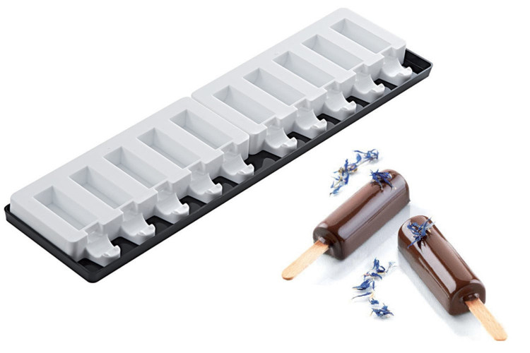 Moule à glace Silikomart Mini Stick en silicone - 10 barres arrondies 60x20mm