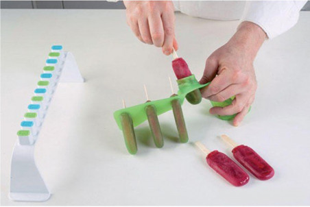 Kit moule à glace L'Italiano Silikomart - 2 moules silicone et 2 supports synthétiques