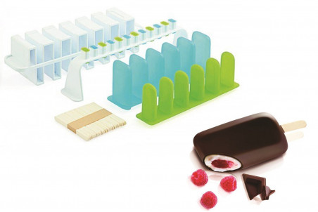 Kit moule à glace L'Italiano Silikomart - 2 moules silicone et 2 supports synthétiques
