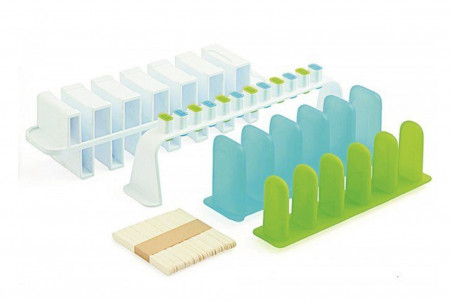 Kit moule à glace L'Italiano Silikomart - 2 moules silicone et 2 supports synthétiques