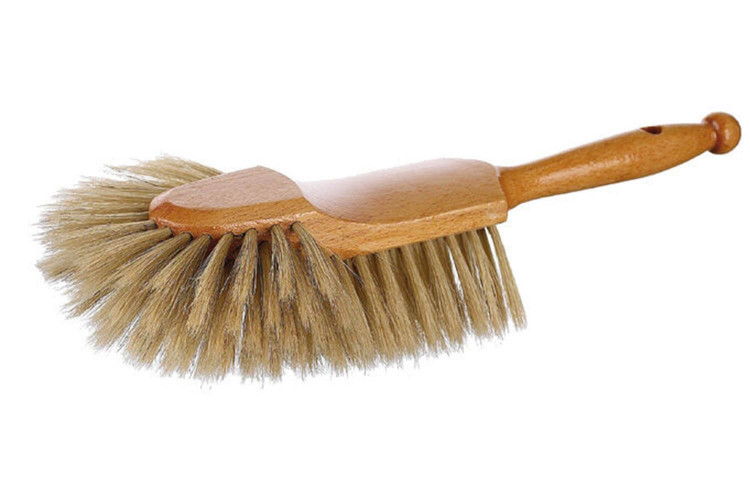 Brosse à farine demi-tête en bois et soies naturelles - 35cm