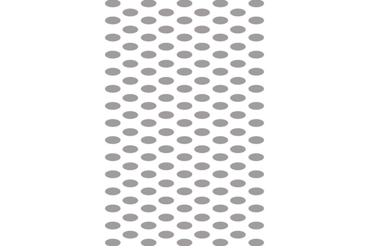 Grille pochoir à biscuits oblongs 15mm en PVC blanc - 600x400mm