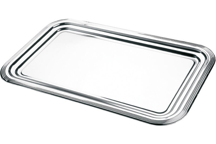 Plateau de service gastronorme GN 1/1 en acier chromé - 53x32,5cm