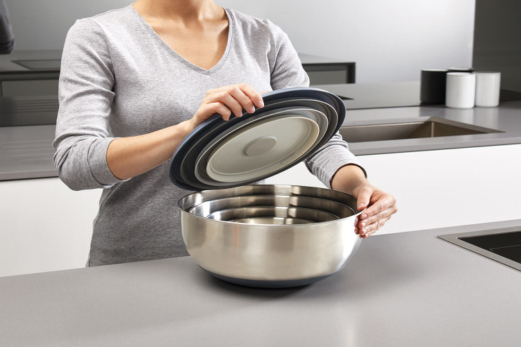 Lot de 4 bols empilables Joseph Joseph Nest Prep&Store 100 acier inox avec couvercles