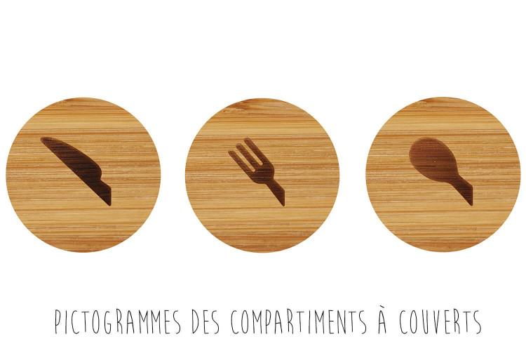 Range-couverts Joseph Joseph DrawerStore Bamboo antidérapant et compact