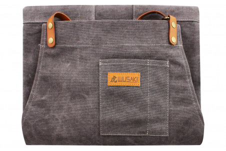 Tablier de cuisine Wusaki en toile épaisse et cuir taille unique 83x67,5cm