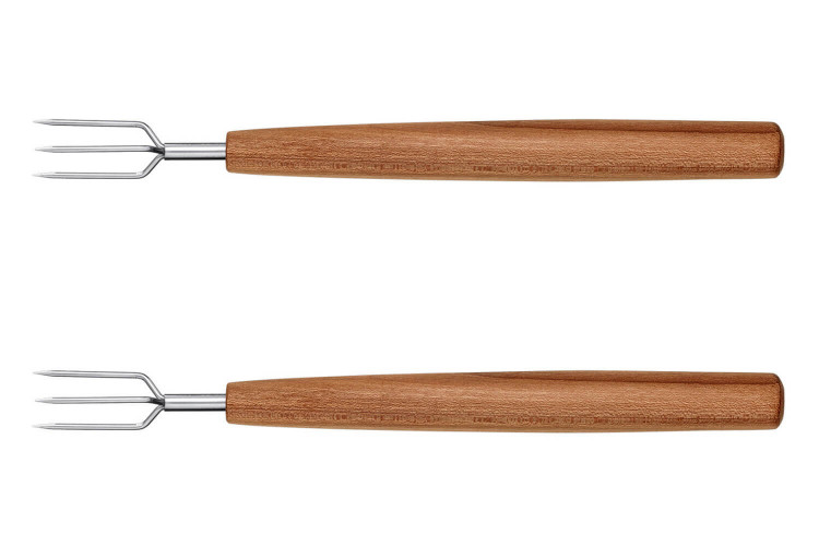 Set de 2 fourchettes à pomme de terre Triangle Sense inox 18/10 manche prunier