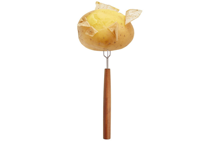 Set de 2 fourchettes à pomme de terre Triangle Sense inox 18/10 manche prunier