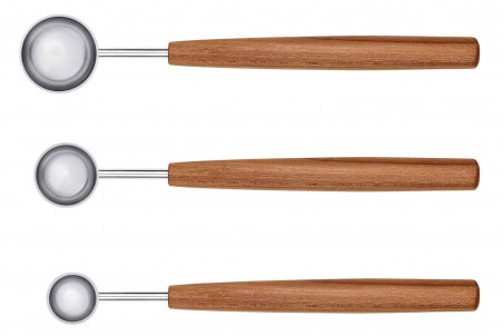 Set de 3 cuillères doseuses Triangle Sense inox 18/10 manche prunier