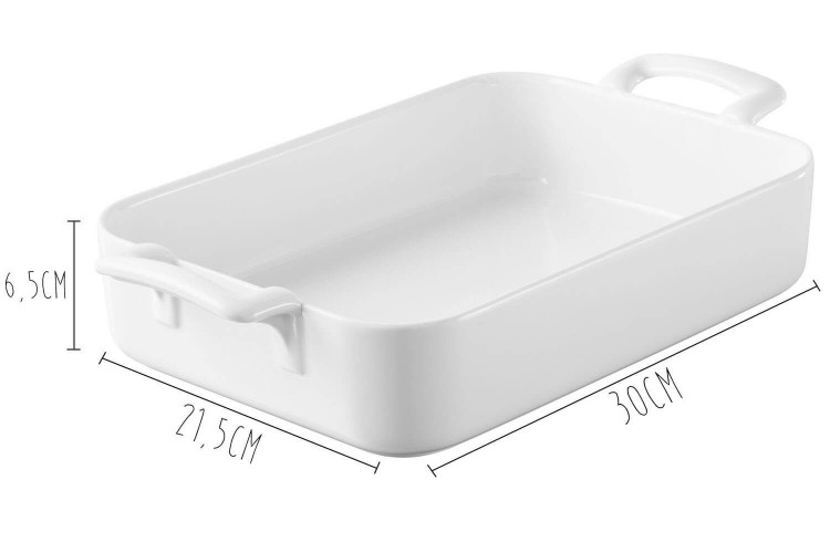 Plat en porcelaine blanche rectangulaire Revol Belle Cuisine - 2,5L