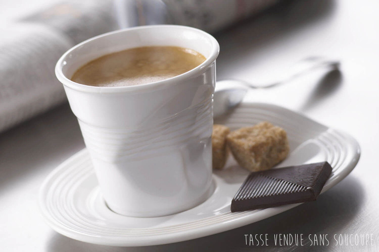 Tasse Revol Froissé Espresso en porcelaine blanche - 8cl