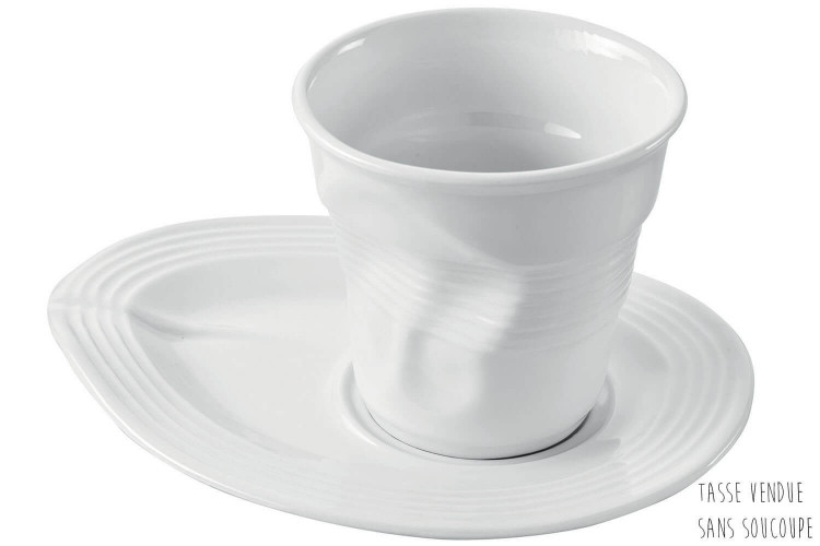 Tasse Revol Cappuccino Froissé en porcelaine blanche - 18cl