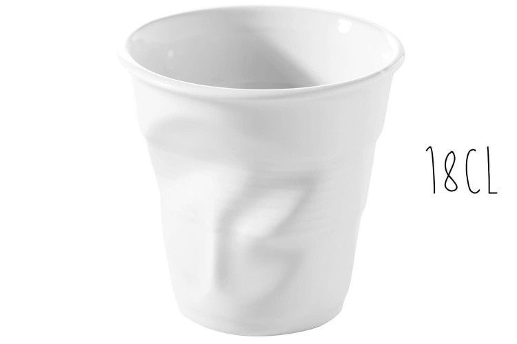 Tasse Revol Cappuccino Froissé en porcelaine blanche - 18cl