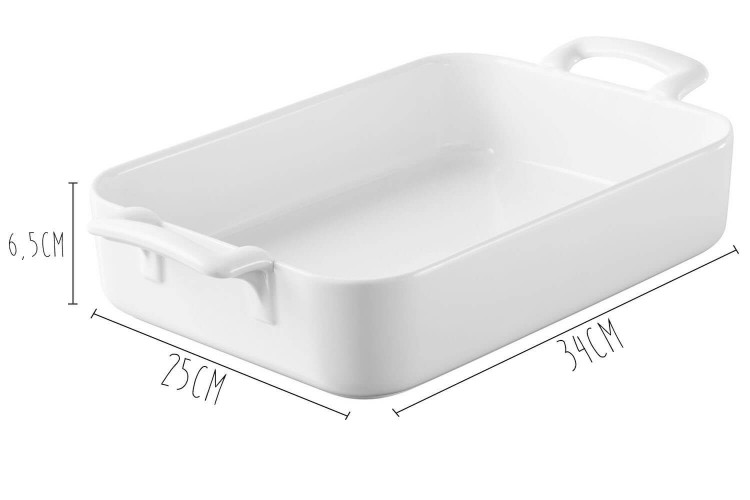 Plat en porcelaine blanche rectangulaire Revol Belle Cuisine - 3,5L