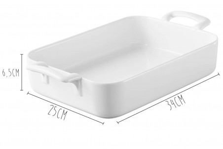 Plat en porcelaine blanche rectangulaire Revol Belle Cuisine - 3,5L