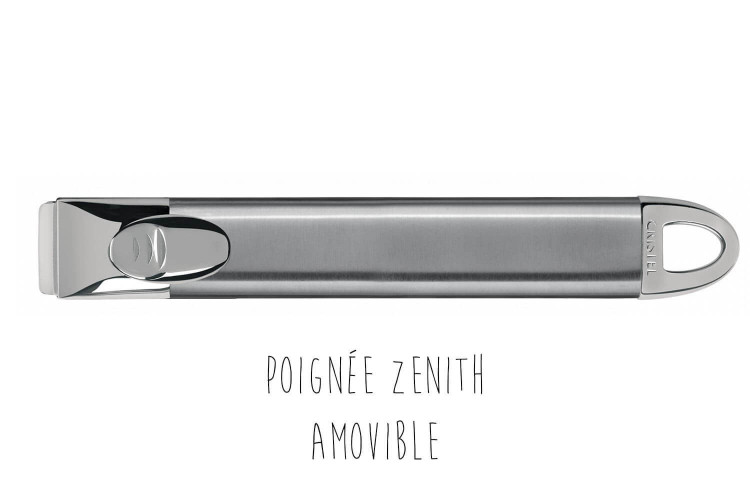 3 casseroles Cristel Casteline Amovible en inox + poignée Zenith - 16 à 20cm