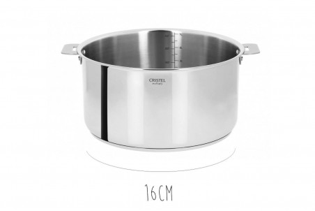 3 casseroles Cristel Casteline Amovible en inox + poignée Zenith - 16 à 20cm