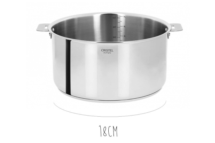 3 casseroles Cristel Casteline Amovible en inox + poignée Zenith - 16 à 20cm