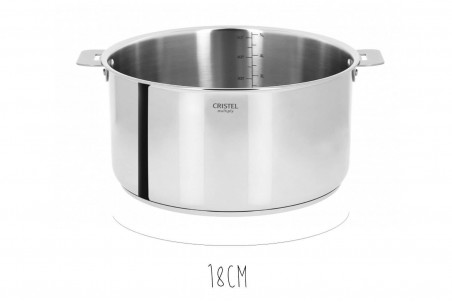 3 casseroles Cristel Casteline Amovible en inox + poignée Zenith - 16 à 20cm