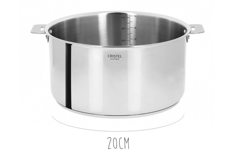 3 casseroles Cristel Casteline Amovible en inox + poignée Zenith - 16 à 20cm