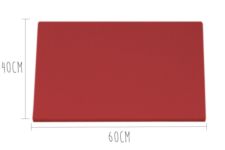 Planche à découper professionnelle polyéthylène rouge HD500 pieds antidérapants 60x40cm