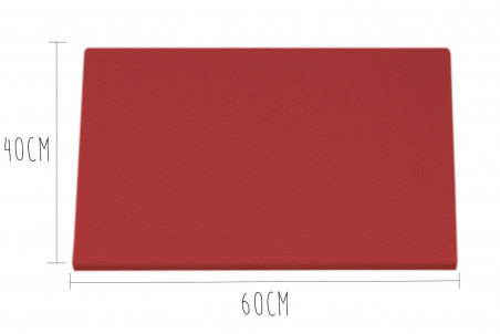 Planche à découper professionnelle polyéthylène rouge HD500 pieds antidérapants 60x40cm