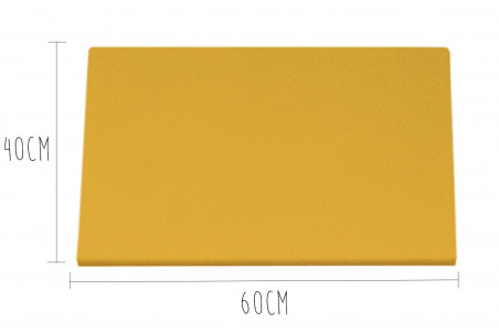 Planche à découper professionnelle polyéthylène jaune HD500 pieds antidérapants 60x40cm