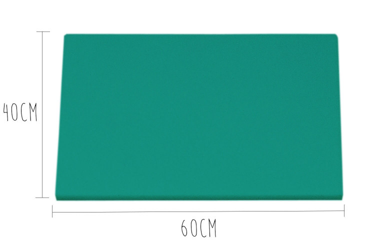 Planche à découper professionnelle polyéthylène verte HD500 pieds antidérapants 60x40cm