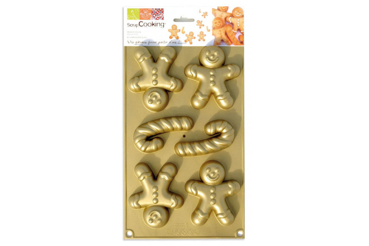 Moule à gâteau en silicone Scrapcooking antiadhésif - Bonhommes d'épice
