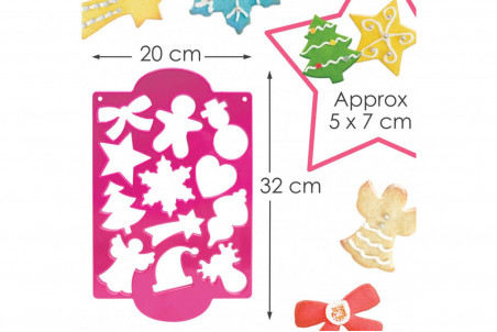 Plaque découpoir Scrapcooking en ABS - 12 formes de Noël