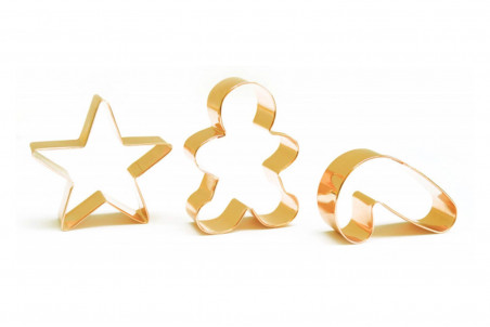 Lot de 3 découpoirs Scrapcooking dorés - thème de Noël