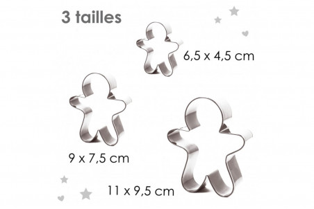 Lot de 3 emporte-pièces Scrapcooking acier inox - Petits bonhommes