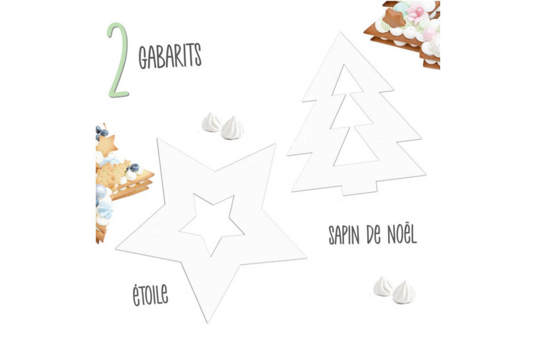 Kit pâtisserie Scrapcooking Christmas cake - 2 gabarits étoile et sapin