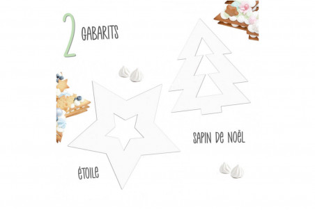 Kit pâtisserie Scrapcooking Christmas cake - 2 gabarits étoile et sapin