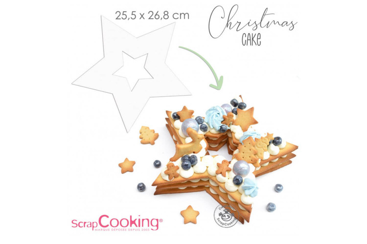 Kit pâtisserie Scrapcooking Christmas cake - 2 gabarits étoile et sapin