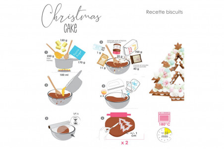 Kit pâtisserie Scrapcooking Christmas cake - 2 gabarits étoile et sapin
