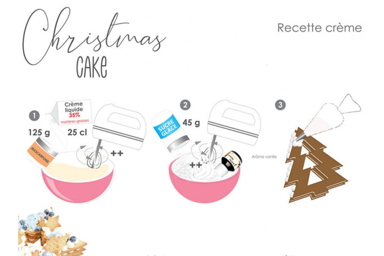 Kit pâtisserie Scrapcooking Christmas cake - 2 gabarits étoile et sapin