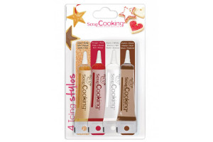 Coffret de 4 icings stylos Scrapcooking de 20g - 4 couleurs
