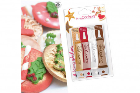 Coffret de 4 icings stylos Scrapcooking de 20g - 4 couleurs