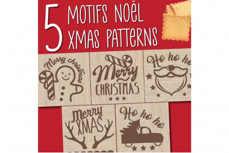 Tampon en bois Scrapcooking pour biscuits + découpoir en inox
