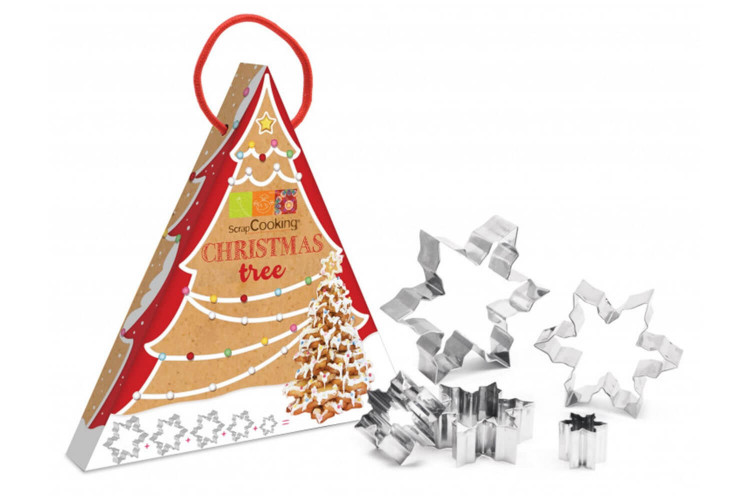 Kit pâtisserie Scrapcooking sapin de Noël 3D 5 pièces inox