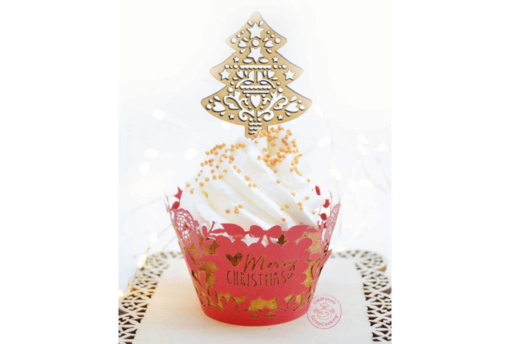 Kit 4 décorations pour bûche de Noël Scrapcooking en bois