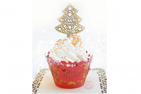 Kit 4 décorations pour bûche de Noël Scrapcooking en bois
