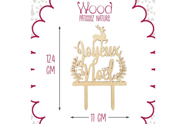 Cake topper en bois Scrapcooking - Joyeux Noël