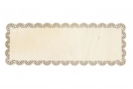Plat à gâteau rectangle dentelé Scrapcooking en bois - 36x13cm